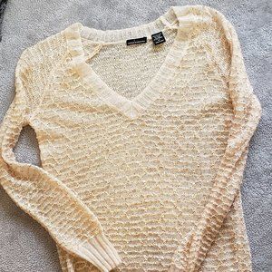 Moda International Peach Shimmer Sweater (M)